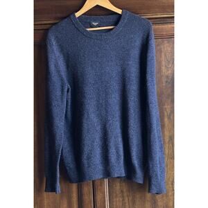 Polham Korean Brand Cashmere Blend Sweater 105 XL Crew Neck Luxury Blue